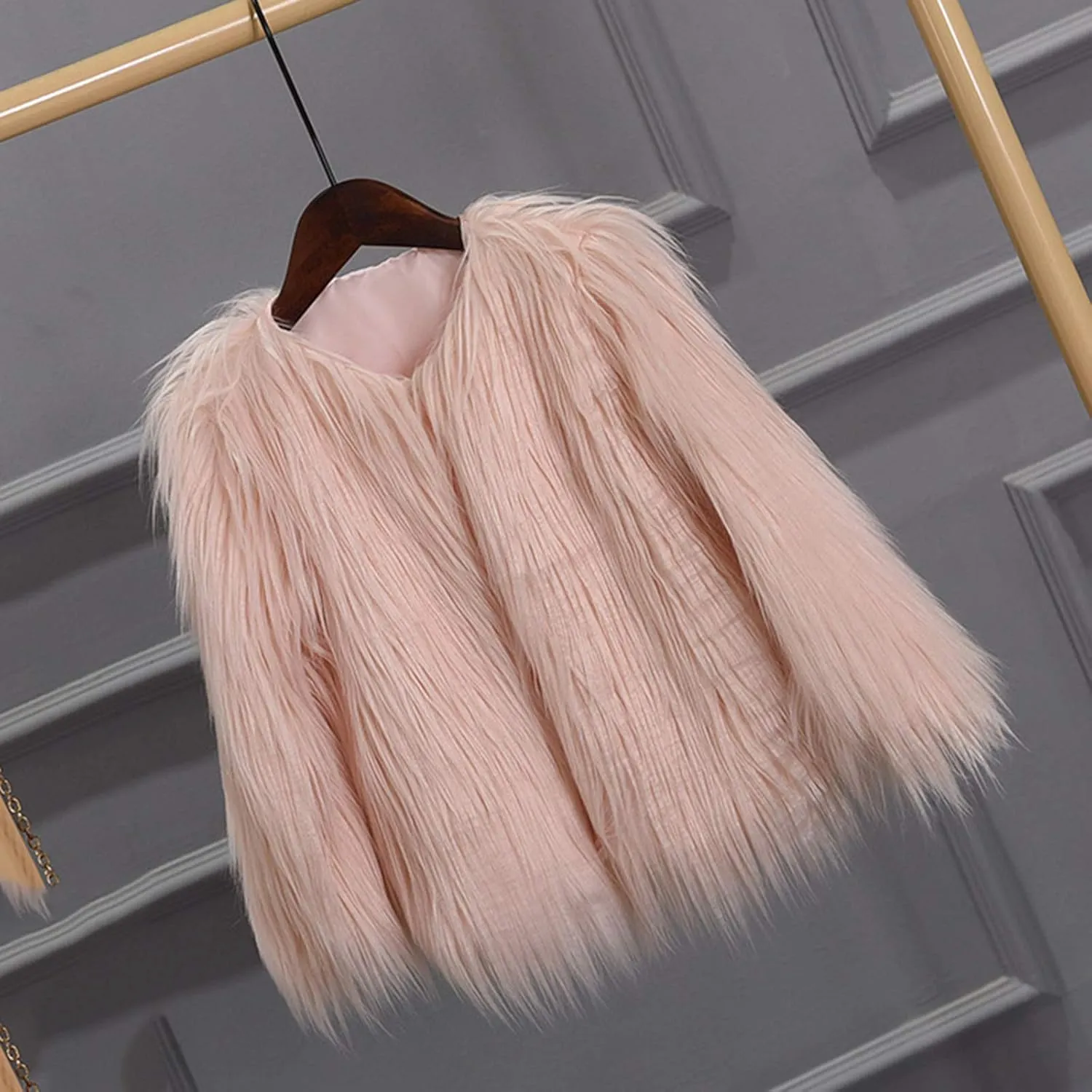 2 to 10 Years Kids Baby Girls Long Sleeve Furry Coat Faux  Coat Jacket Winter Thick Warm Fleece Coat Outwear