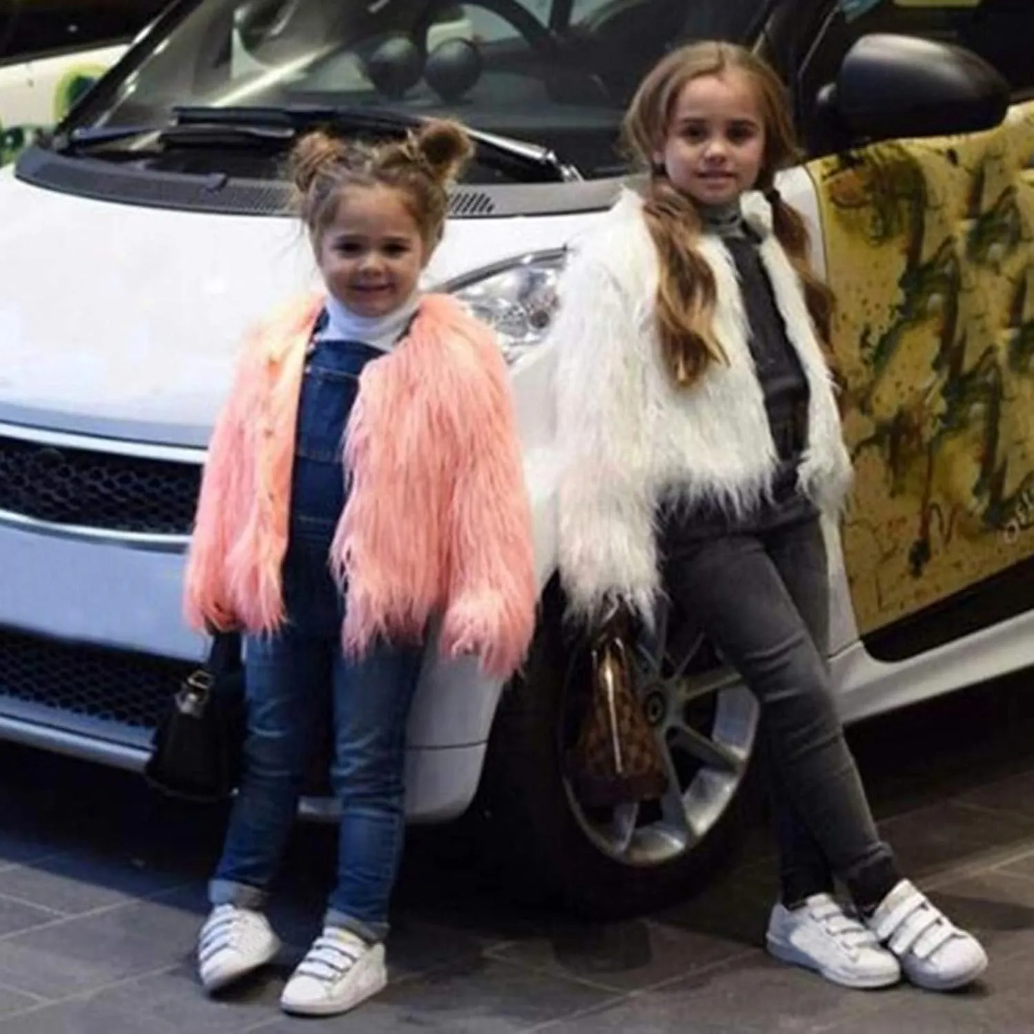 2 to 10 Years Kids Baby Girls Long Sleeve Furry Coat Faux  Coat Jacket Winter Thick Warm Fleece Coat Outwear