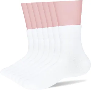 Ait fish Loose-Cuff Seamless 100% Soft Cotton Socks Women Above Ankle Crew Socks 7 Pairs