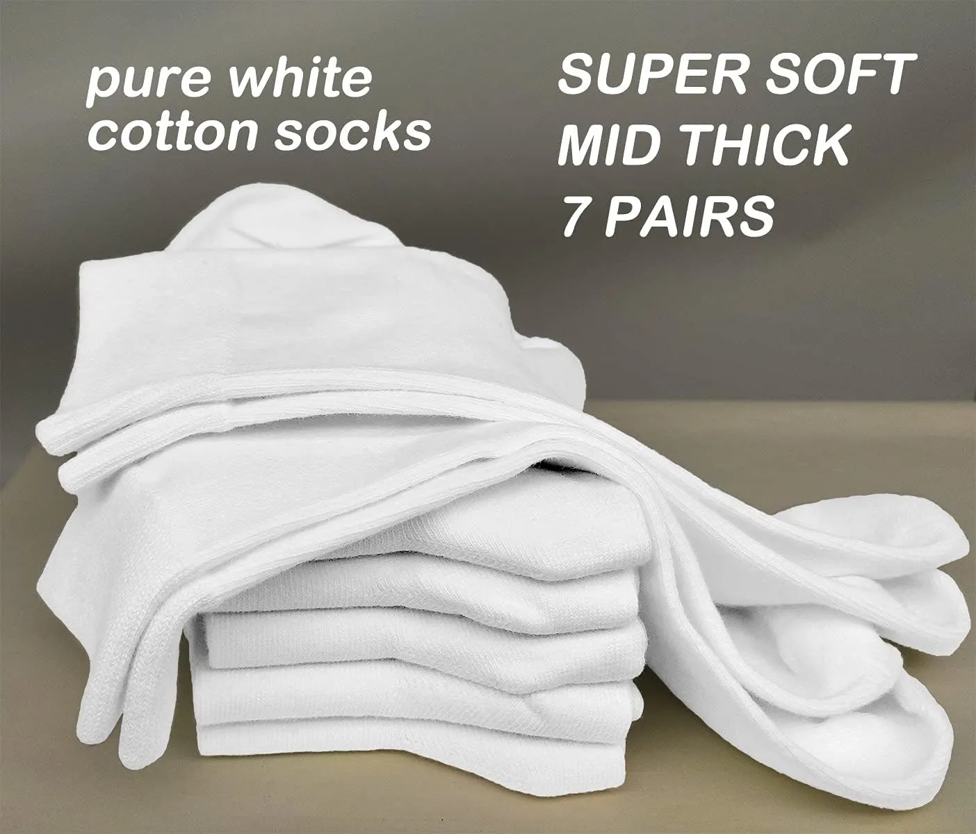 Ait fish Loose-Cuff Seamless 100% Soft Cotton Socks Women Above Ankle Crew Socks 7 Pairs