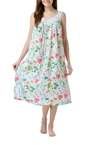 Arabella Carmelina Nightgown In A Fresh Vibrant Floral Print MD-410A1