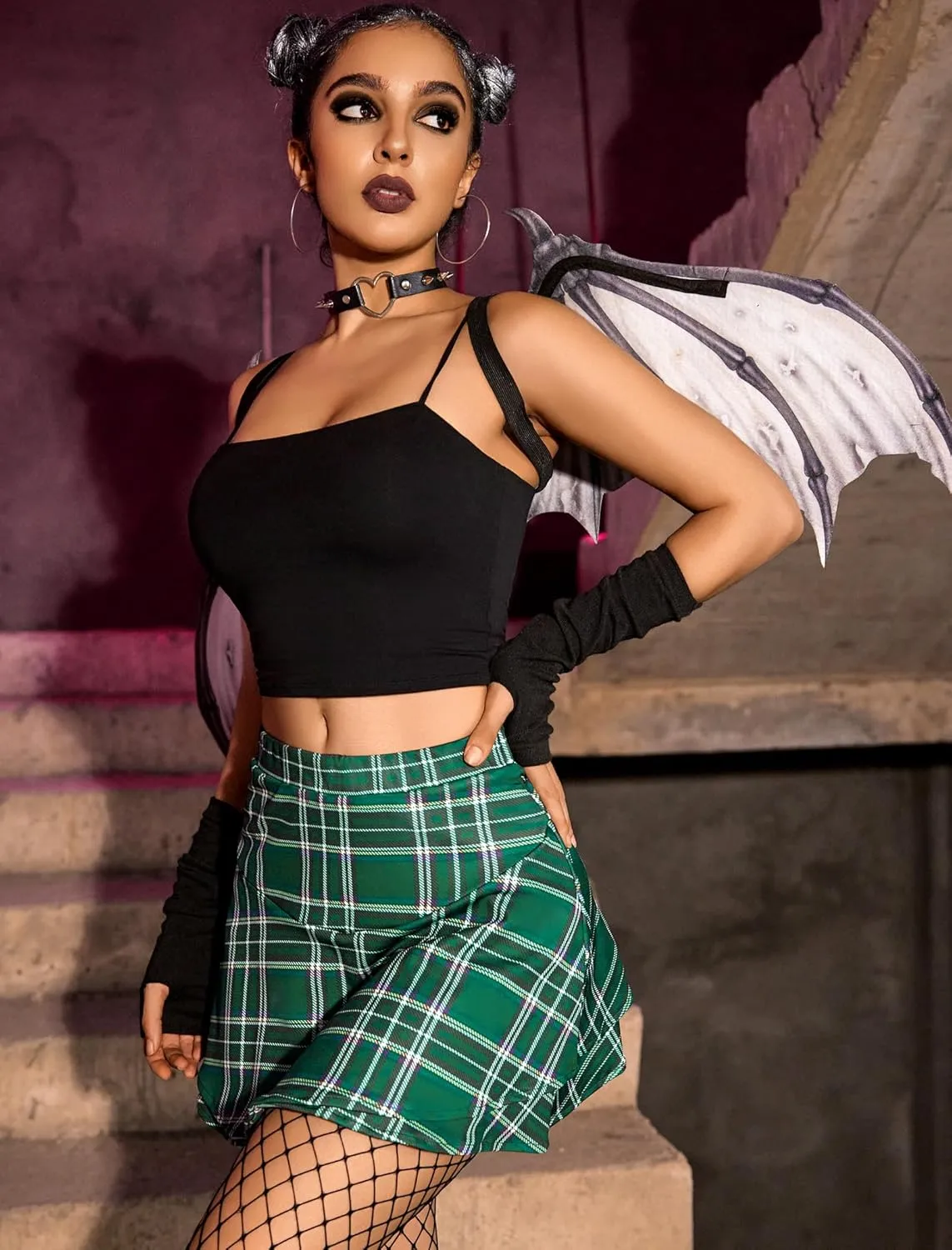 Avidlove Mini Skirt for Women Sexy Solid Ruffle Trim Lingerie Skirt Short High Waist Two Layer Hem Skirt
