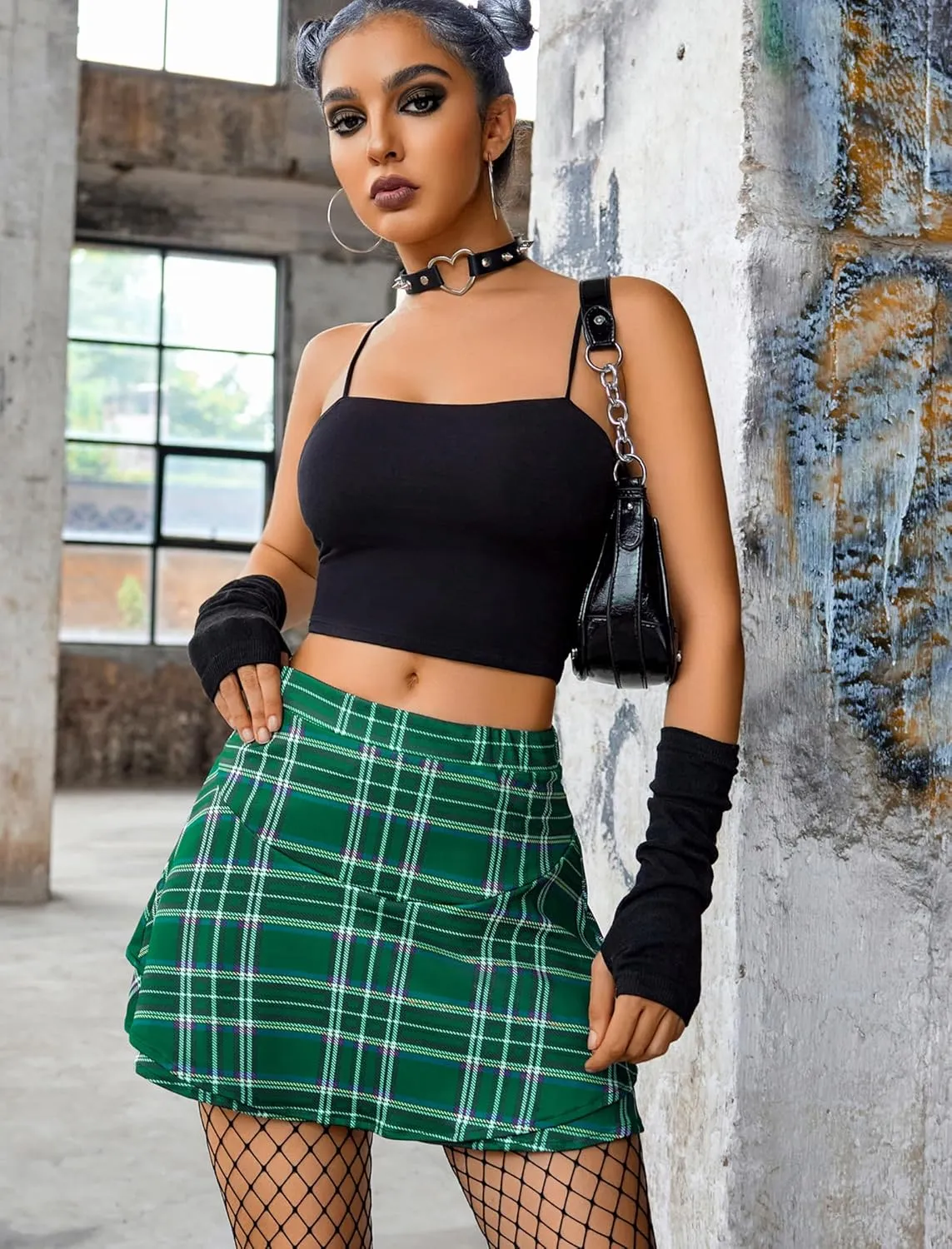 Avidlove Mini Skirt for Women Sexy Solid Ruffle Trim Lingerie Skirt Short High Waist Two Layer Hem Skirt