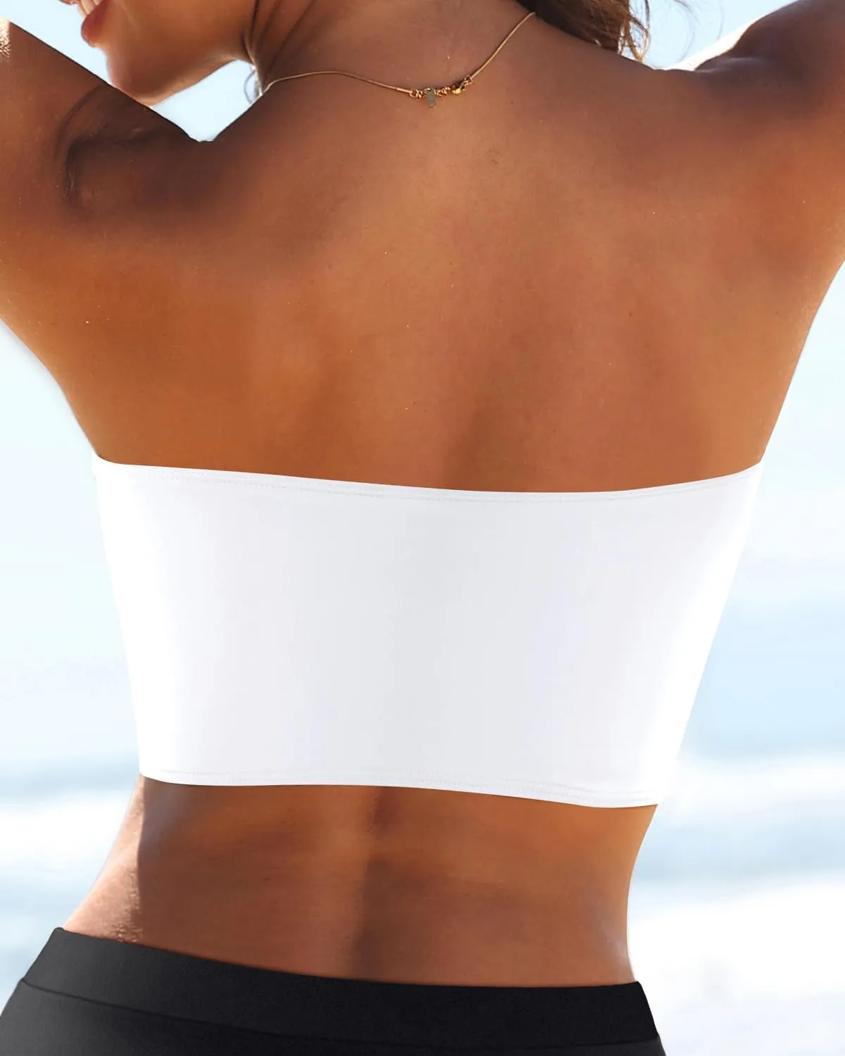 Bandeau Bikini Tops for Women - Strapless Swim Top Bathing Suit Tube Swimsuit Tops