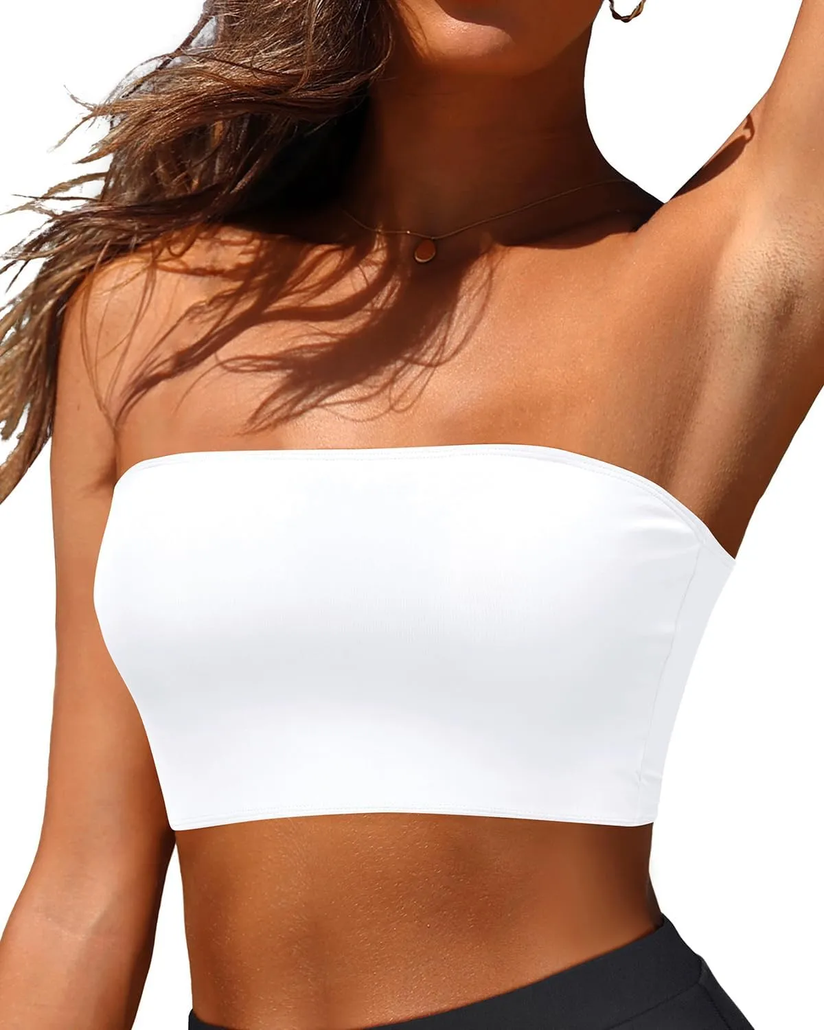 Bandeau Bikini Tops for Women - Strapless Swim Top Bathing Suit Tube Swimsuit Tops