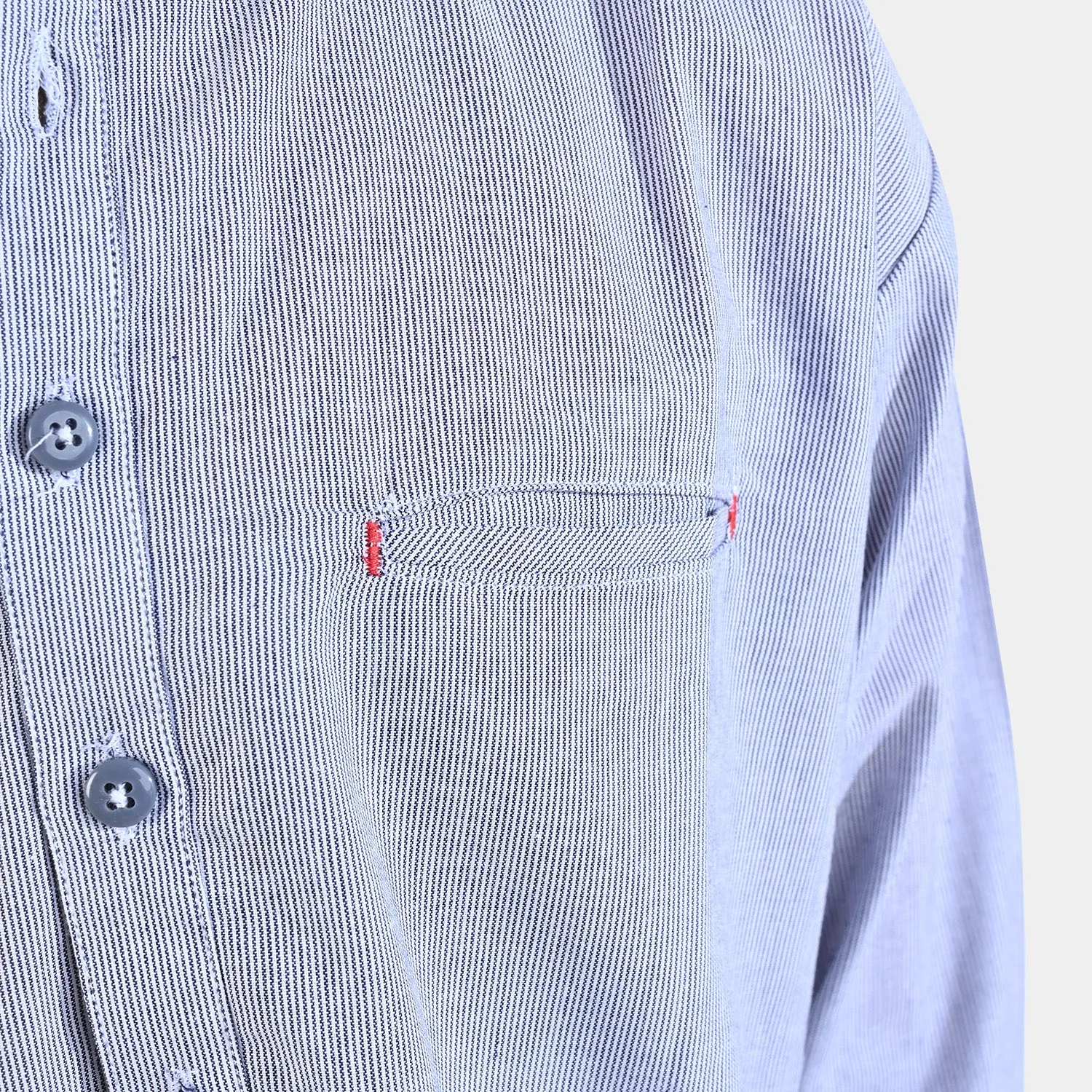 Boys Yarn Dyed Kurta Shalwar Suit -L/GREY