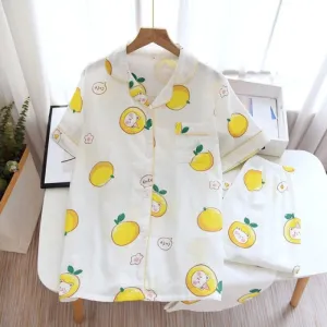 Casual Printed Sleeved Summer Pajamas