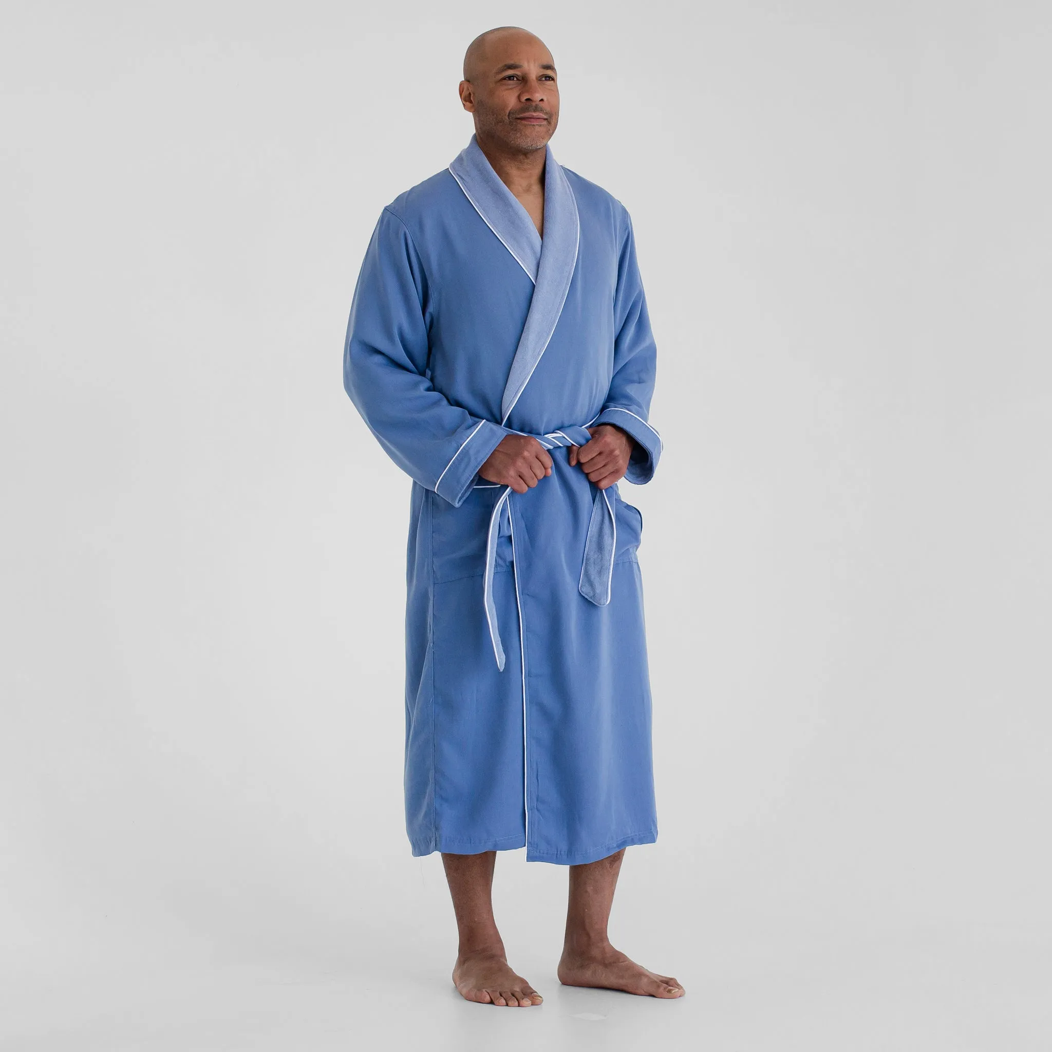 Classic Terry Cloth Spa Robe - Pacific Blue