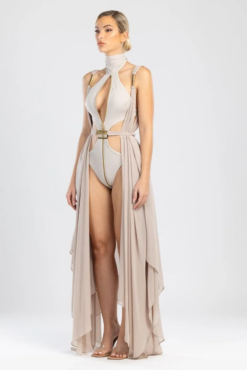 CLEMENTINE BEIGE BEACH COVER UP