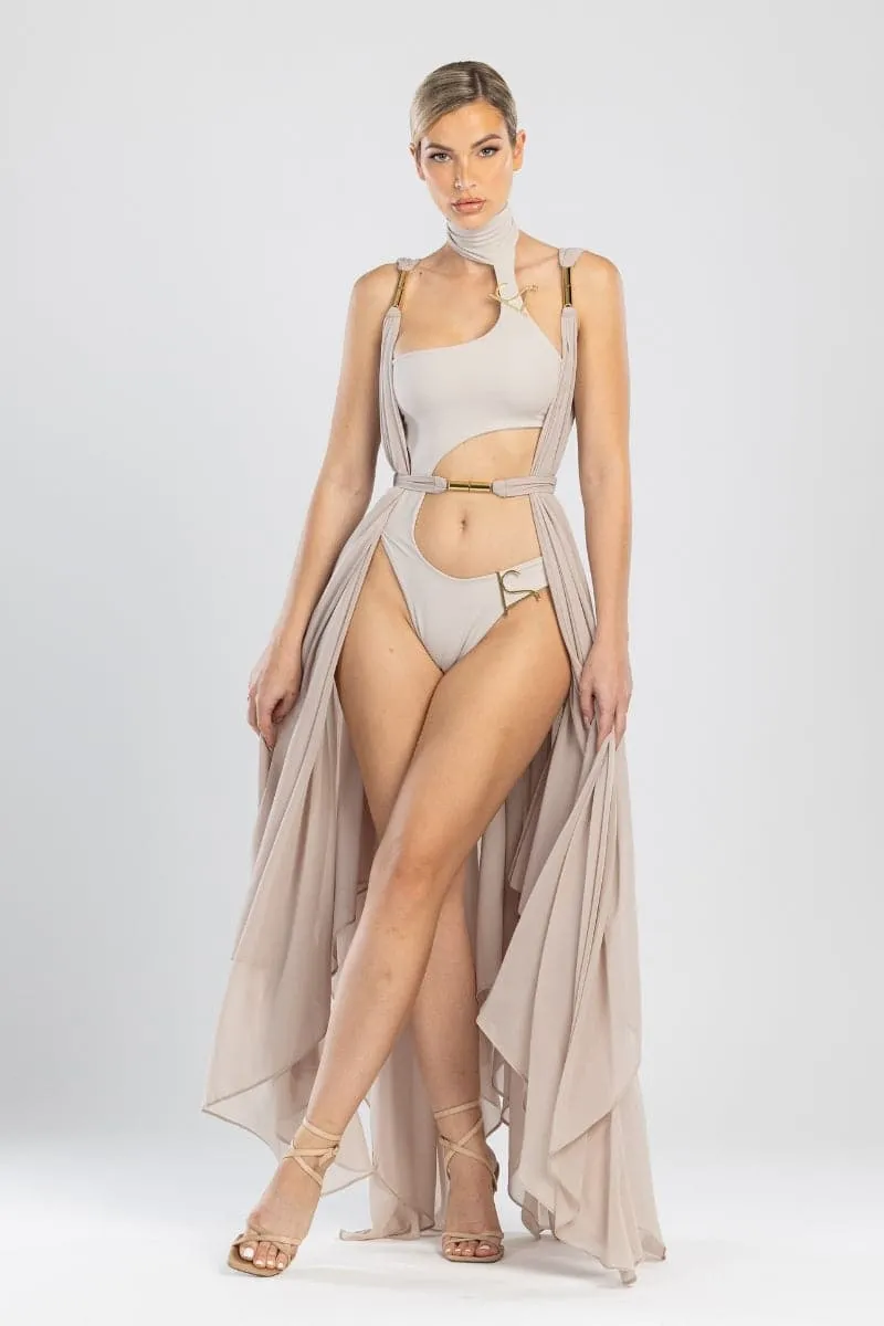 CLEMENTINE BEIGE BEACH COVER UP