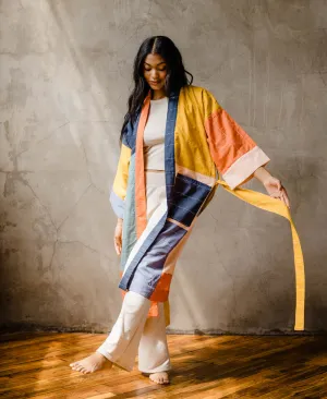 Colorblock Cotton Robe