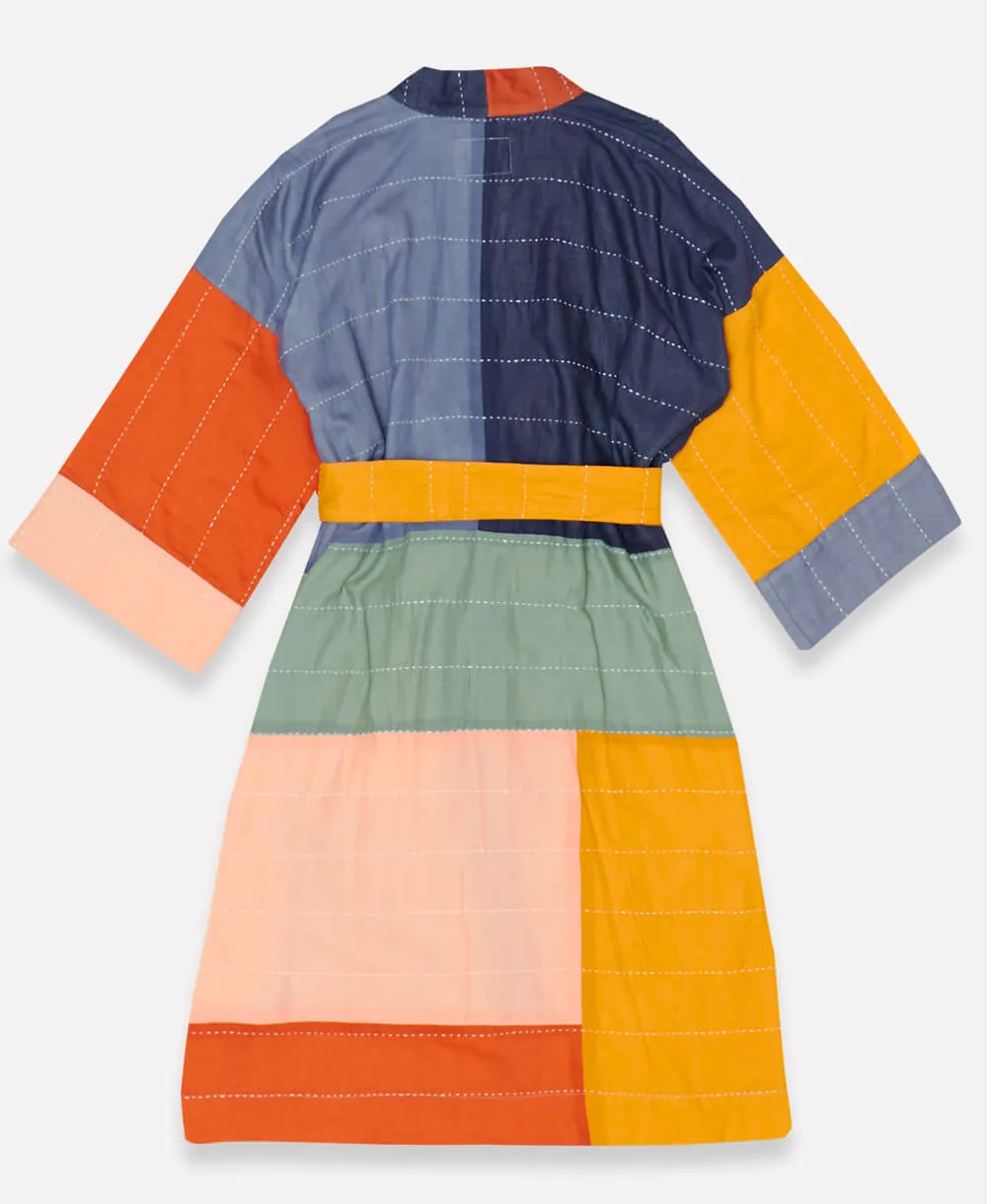 Colorblock Cotton Robe