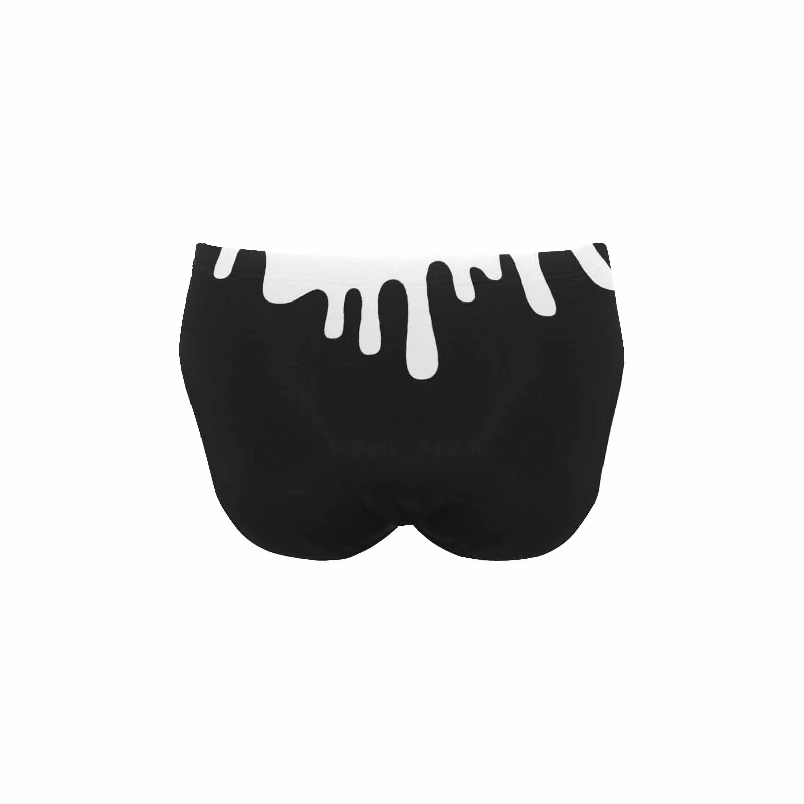 Custom Funny Swim Shorts with Personalized Name Milk Flowing Black Men's Triangle Swim Briefs for Summer Athletic