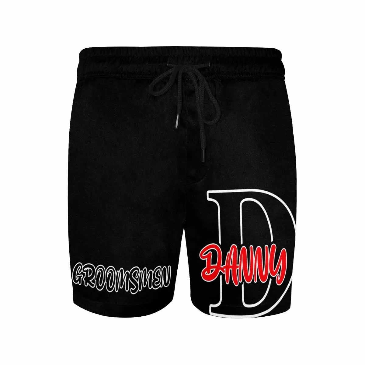 Customized Name Swim Trunks Personalized Black Groomsmen Men's Quick Dry Swim Shorts