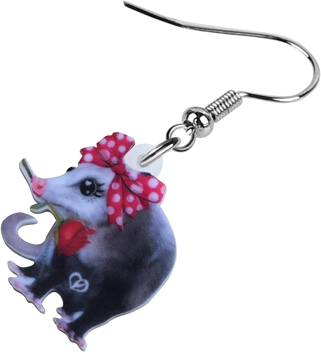 DUOWEI Acrylic Funny Possum Earrings Opossum Dangle Jewelry for Women Accessories Gifts Charms