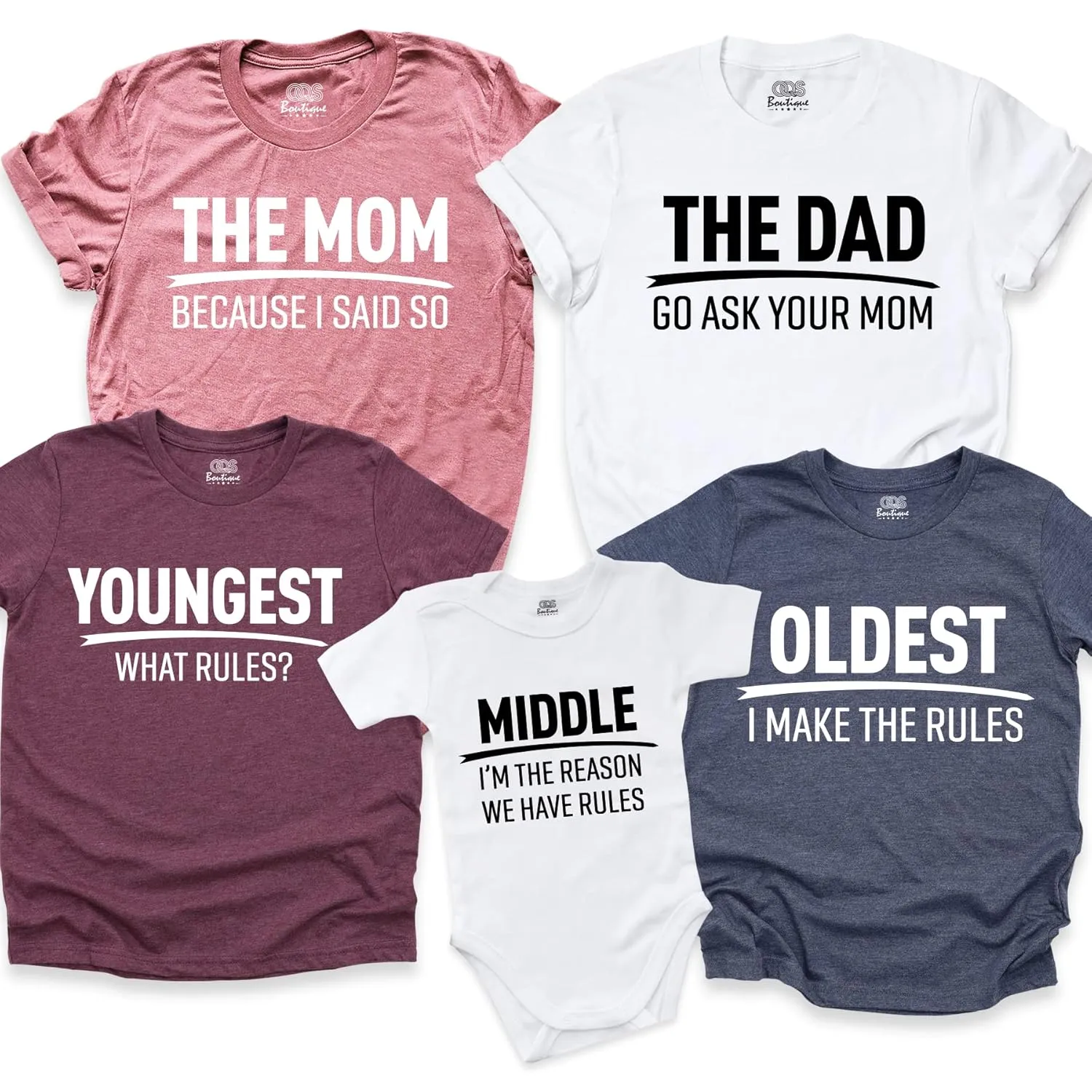 Family Matching Shirts, Funny Rules Saying T-shirts, Humorous Family Outfits, Gifts for Family (Woman V-Neck)