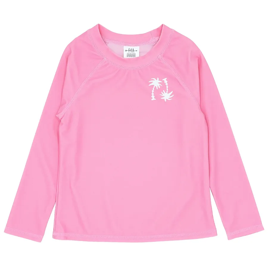 Feather 4 Arrow Wavy Palm Long Sleeve Rashguard 14G326WPL - Prism Pink