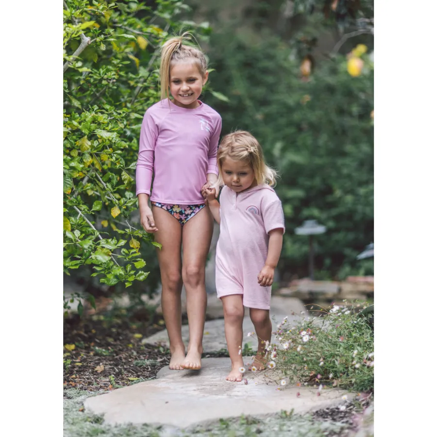 Feather 4 Arrow Wavy Palm Long Sleeve Rashguard 14G326WPL - Prism Pink