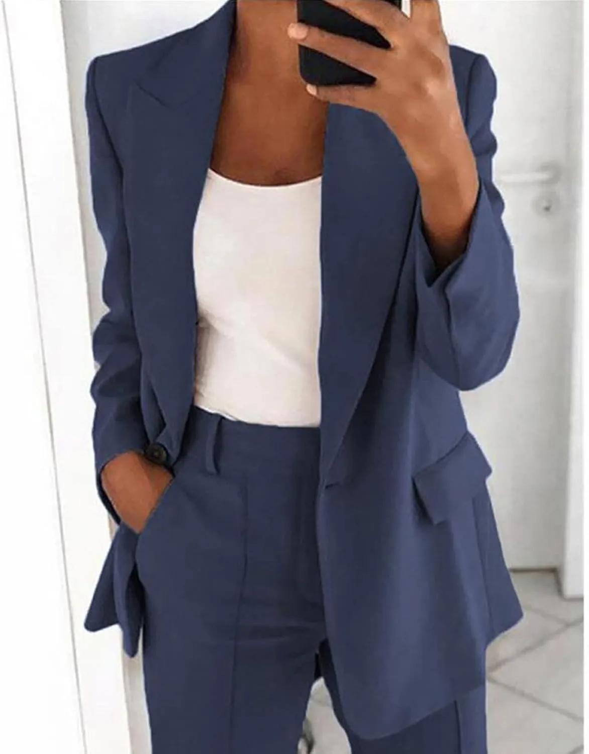 Firzero Blazers for Women Business Casual 2024 Plus Size Coats Dressy Loose Button Down Cardigan Work Suit Jacket with Pocket