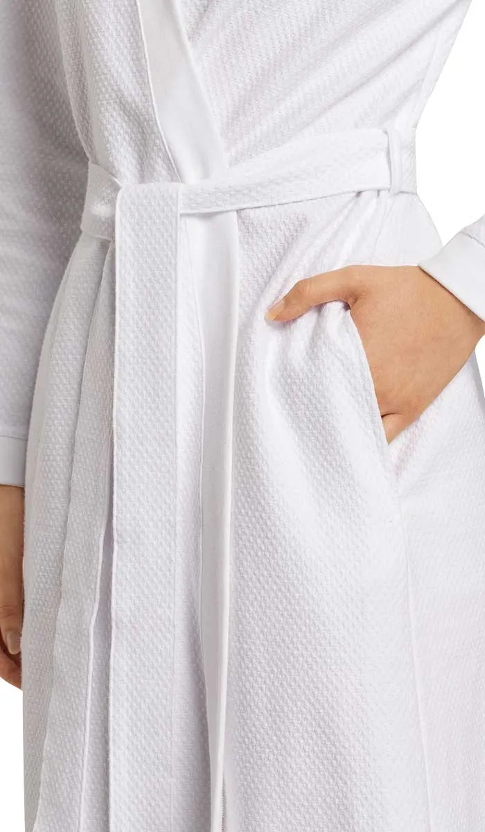 Hanro 100% Cotton Robe with Long Sleeve in White 7303