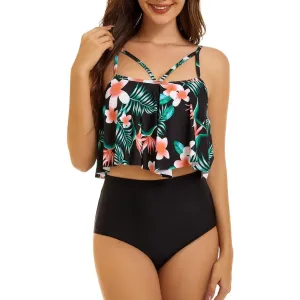 High Waisted Floral Print Swimwear Swimsuit.