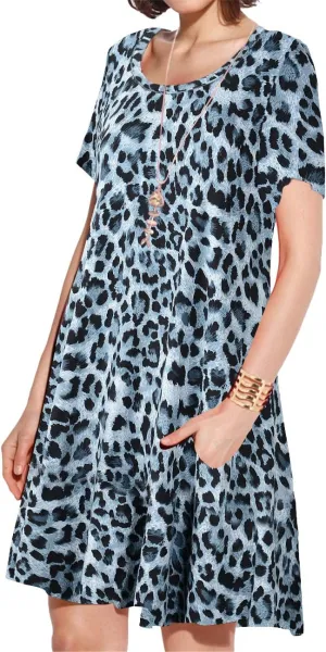 JollieLovin Plus Size Summer T-Shirt Casual Dresses for Curvy Women Flowy Swing