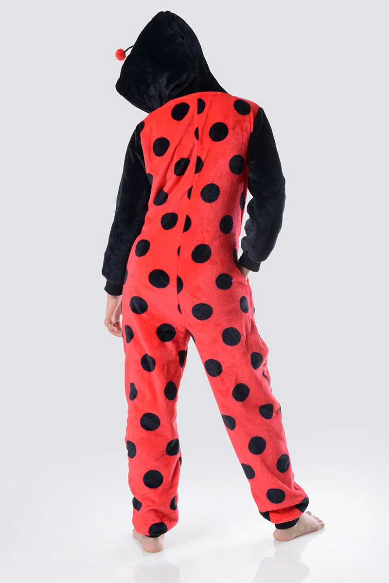 Kid's Plush Lady Bug Animal Onesie Pajama Costume