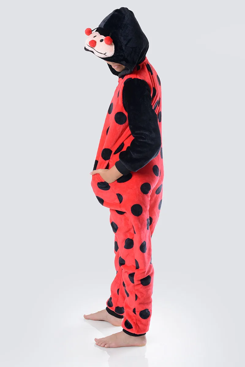 Kid's Plush Lady Bug Animal Onesie Pajama Costume
