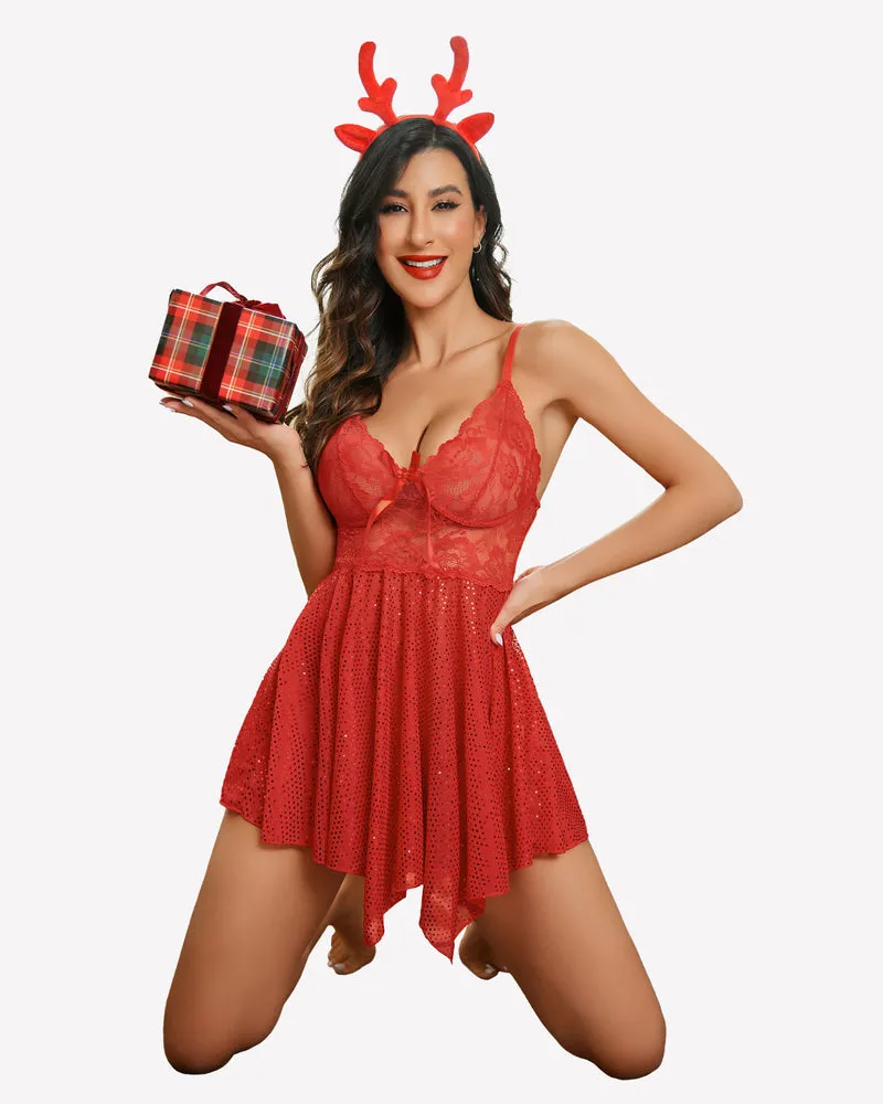 Lace Mesh Nighty Babydolls