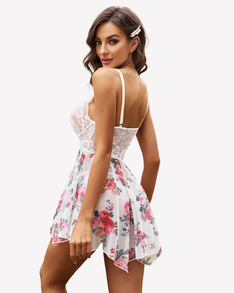 Lace Mesh Nighty Babydolls