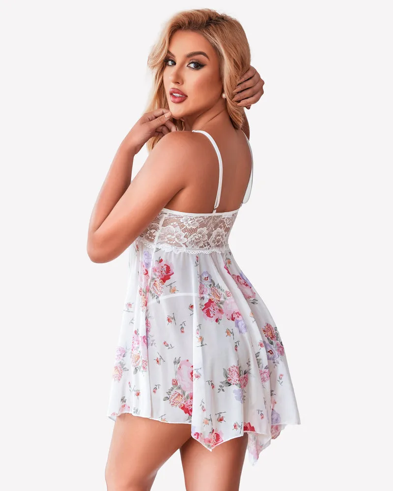 Lace Mesh Nighty Babydolls