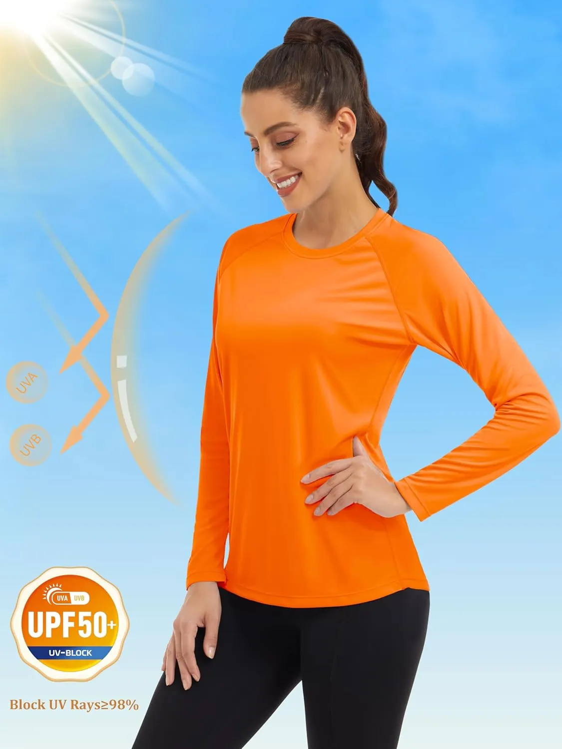 MAGCOMSEN Women's Long Sleeve Shirts UPF 50  Sun Protection Shirts for Hiking Fishing Workout Rash Guard