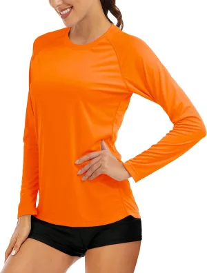 MAGCOMSEN Women's Long Sleeve Shirts UPF 50  Sun Protection Shirts for Hiking Fishing Workout Rash Guard