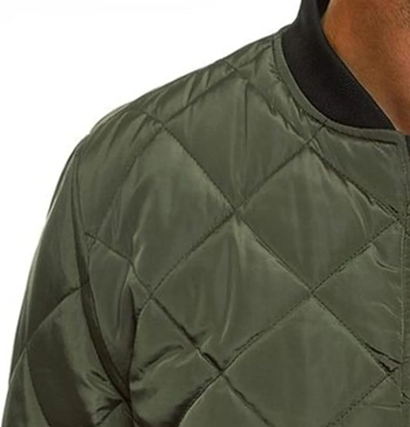 Maiyifu-GJ Men Flight Bomber Jackets Diamond Quilted Lightweight Varsity Jacket Full Zip Up Softshell Winter Warm Padded Coat