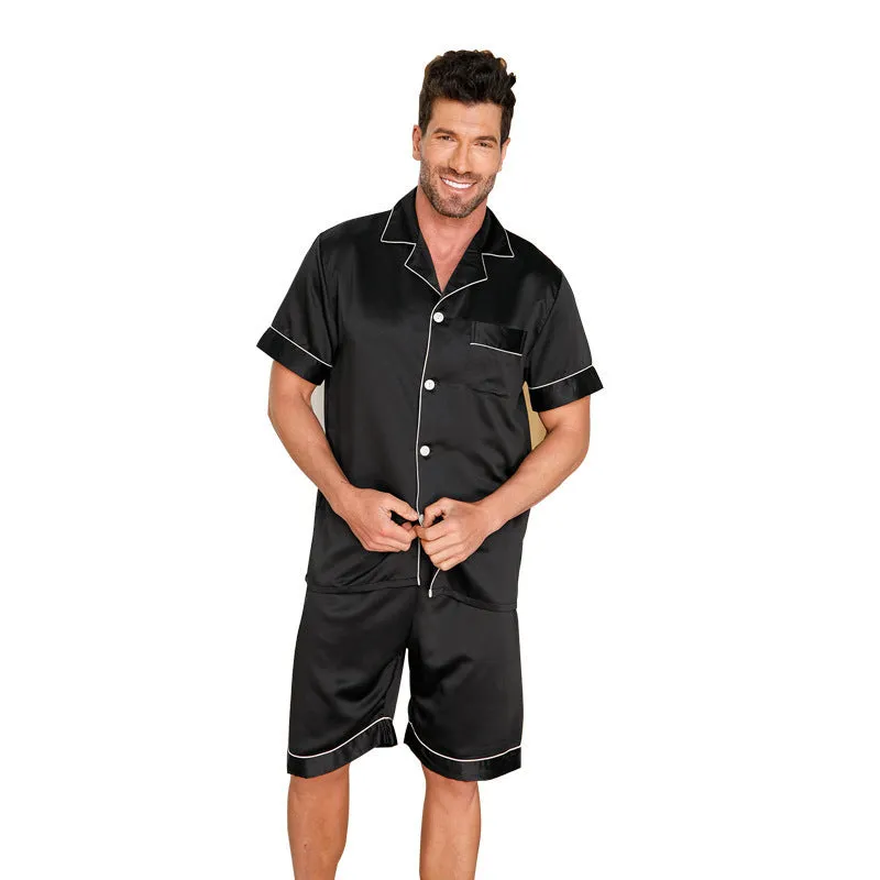 Men's Ice Silk Polo Pajamas