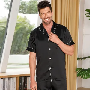 Men's Ice Silk Polo Pajamas