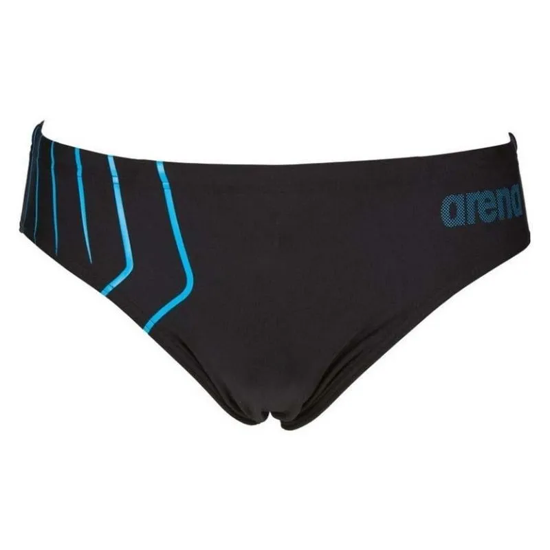 MEN'S REFLECTED BRIEF - BLACK/TURQUOISE