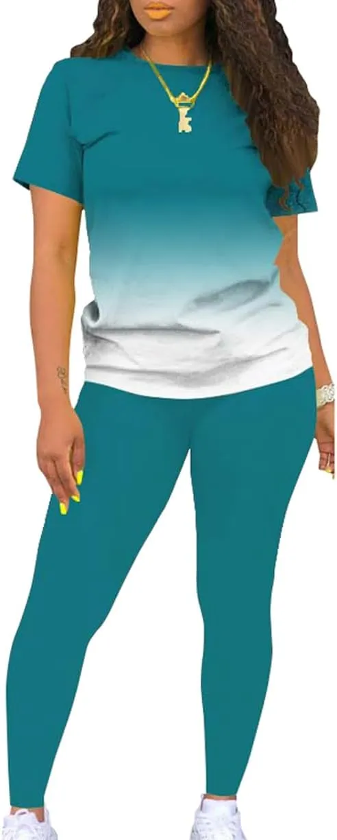 Mrskoala Women Two Piece Outfits Summer Sweatsuits Matching Jogger Sets Loungewear Tracksuit