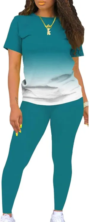 Mrskoala Women Two Piece Outfits Summer Sweatsuits Matching Jogger Sets Loungewear Tracksuit