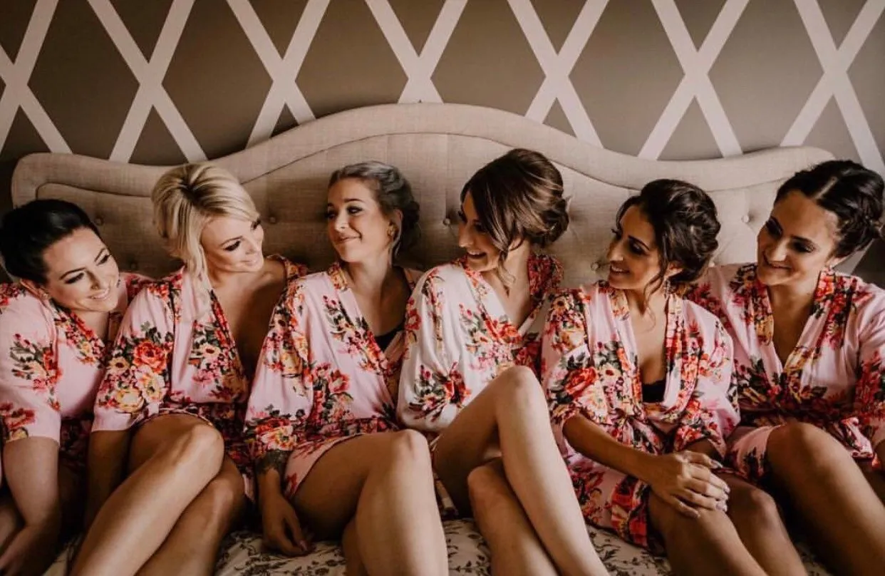 New! Bridesmaid robes, Set of Robes, Floral Robe, Cotton Floral Robe, Bridesmaid Gifts, Bridal robes set, Cotton Robe, Wedding Robe