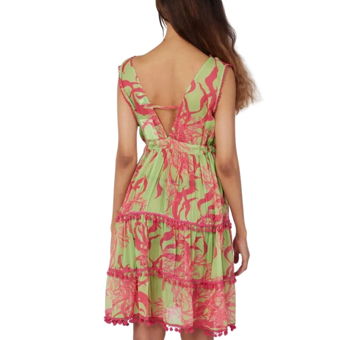 Paula Cover Up Dress - Pink Green Spring: O/S