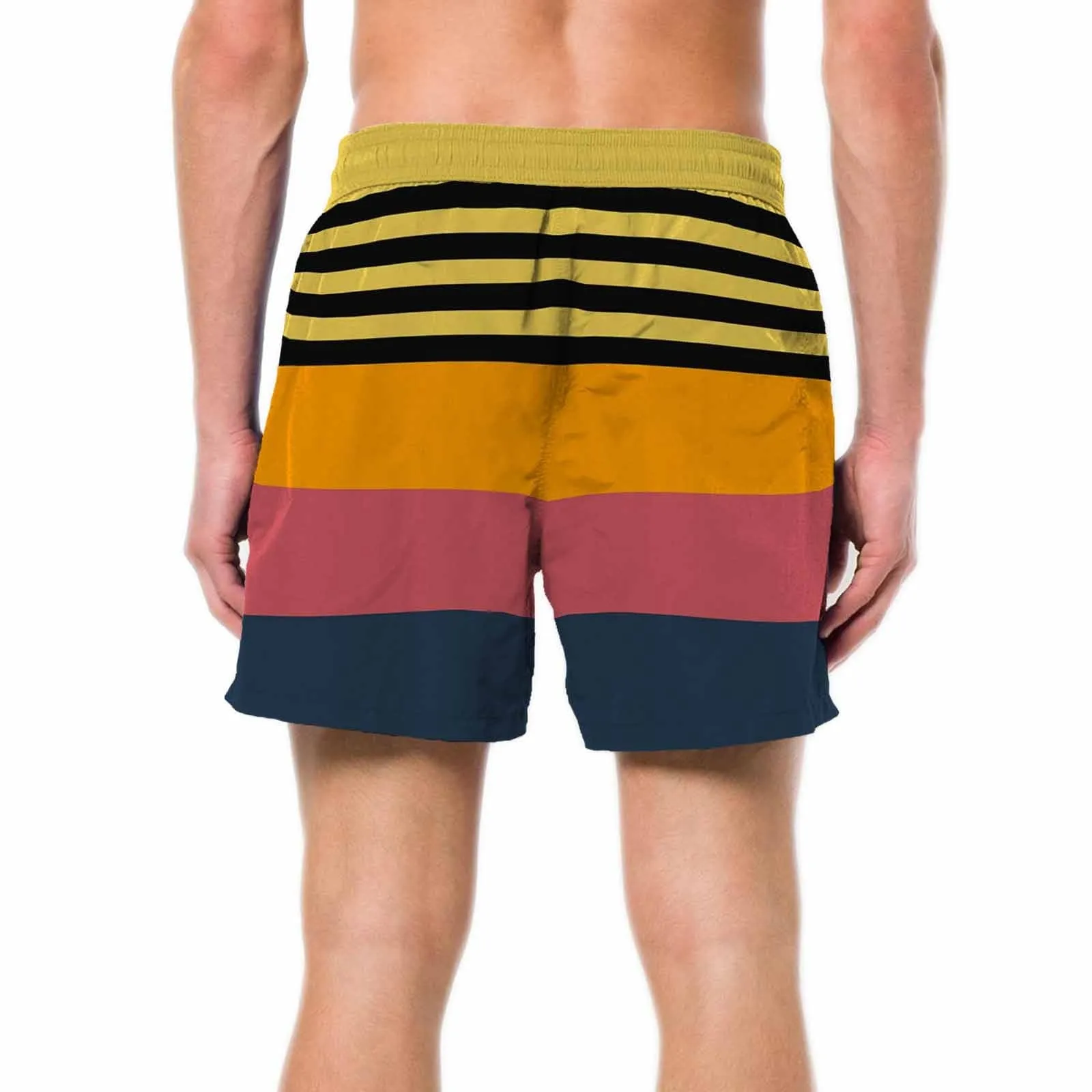 Personalized Swim Trunks Custom Swimming Trunks Custom Face Yellow Background Sexy Men's Quick Dry Swim Shorts