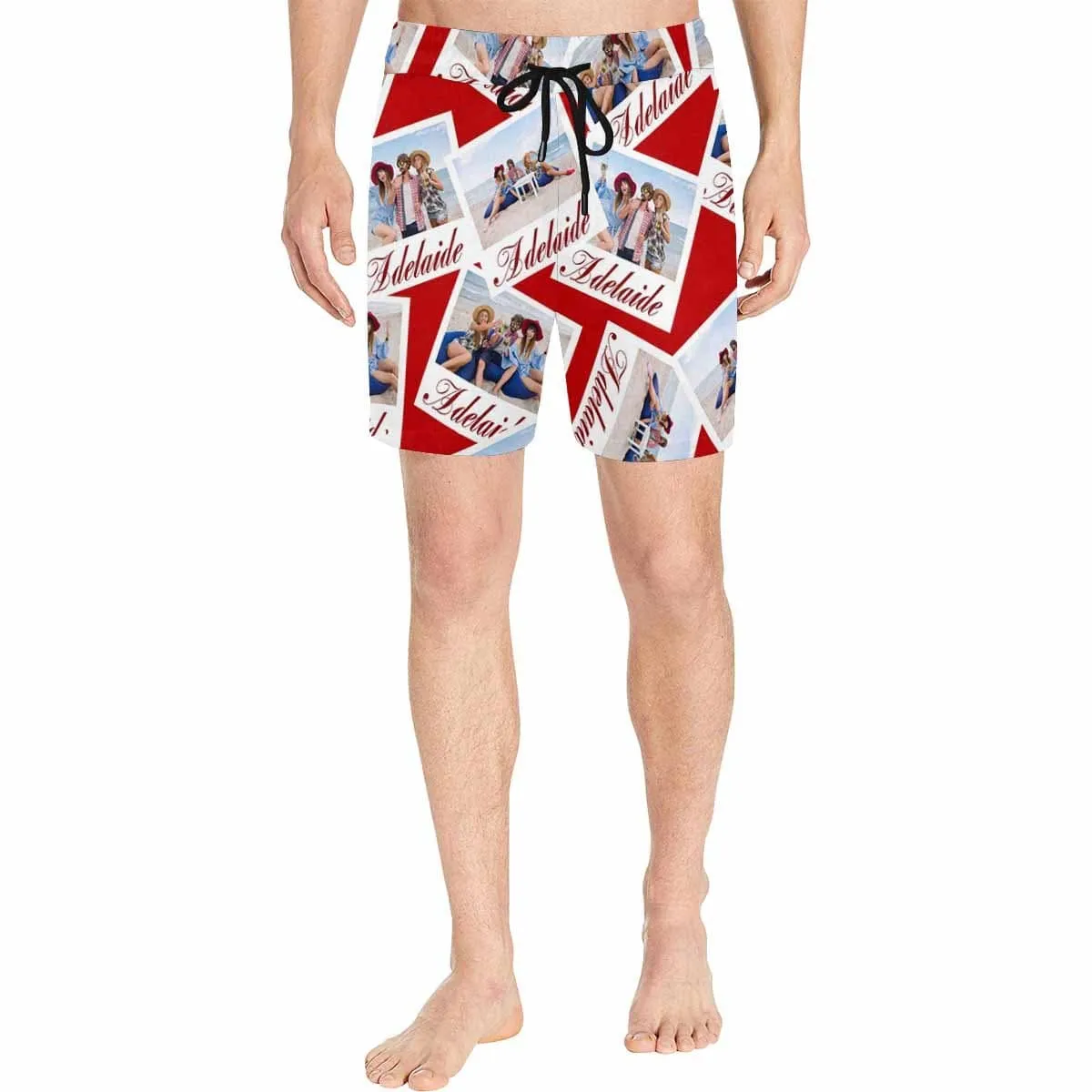 Personalized Swim Trunks with Custom Photo & Name Wall Men's Quick Dry Swim Shorts Gift for Friends