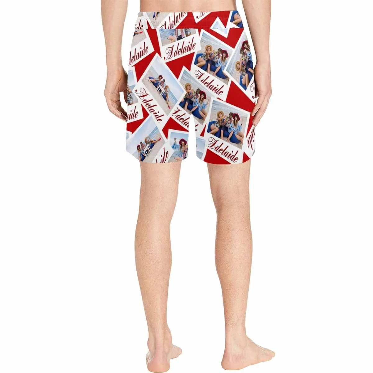 Personalized Swim Trunks with Custom Photo & Name Wall Men's Quick Dry Swim Shorts Gift for Friends