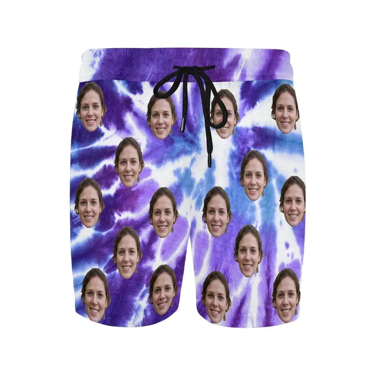 Personalized Swim Trunks with Face on Them Custom Purple Gorgeous Men's Quick Dry Swim Shorts
