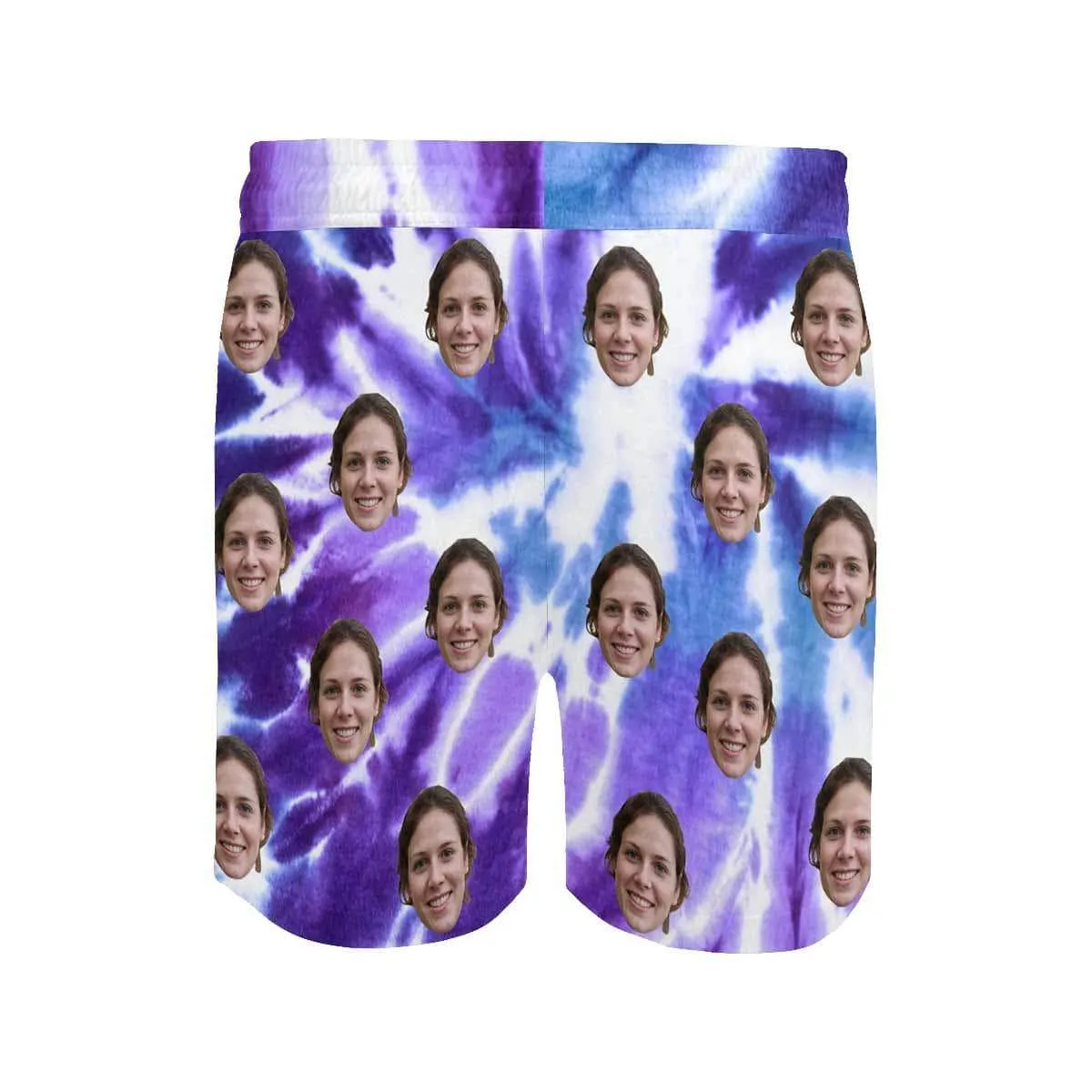 Personalized Swim Trunks with Face on Them Custom Purple Gorgeous Men's Quick Dry Swim Shorts
