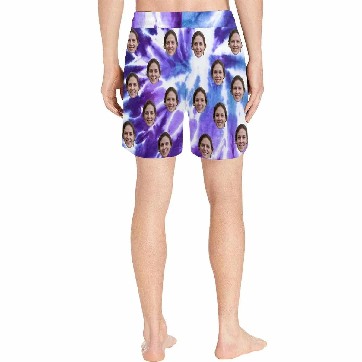 Personalized Swim Trunks with Face on Them Custom Purple Gorgeous Men's Quick Dry Swim Shorts