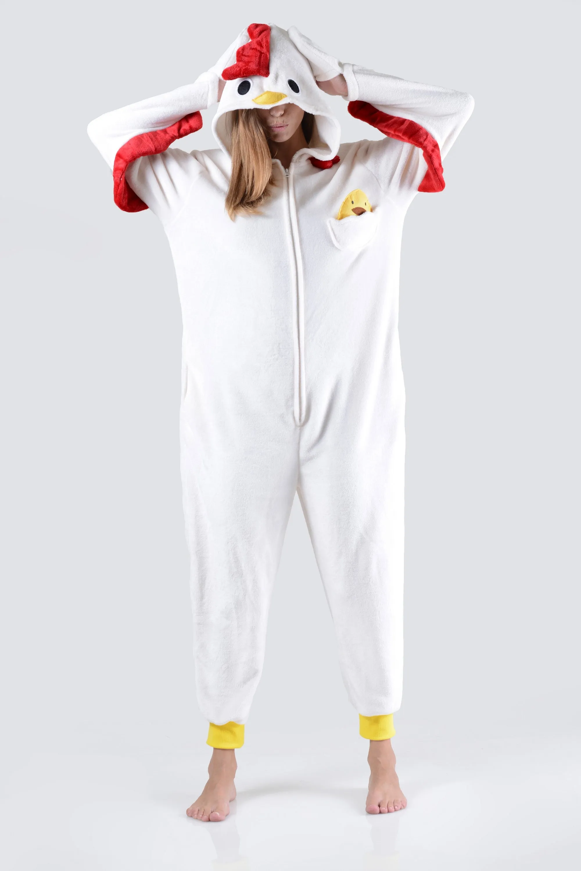 Plush Chicken Animal Onesie Pajama