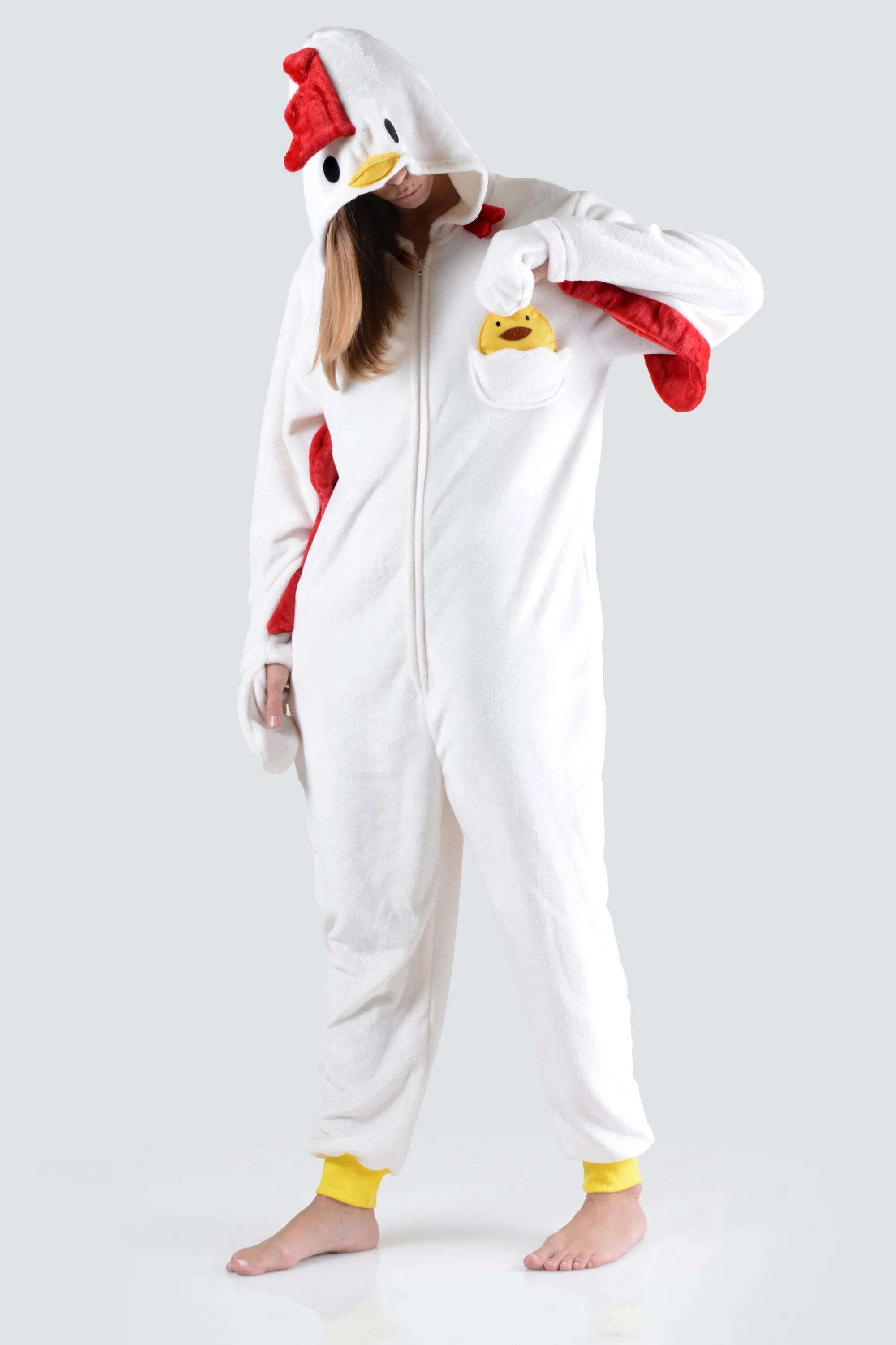 Plush Chicken Animal Onesie Pajama
