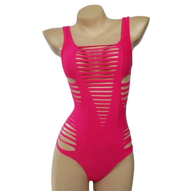 Sexy Hollow Cut Out Slit Bather Monokini